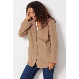 SPLENDID NWT Nikki Oatmeal Tan Hooded Pea Coat // M